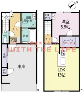 GARAGE HOUSE AIKAWA(ガレージハウスアイカワ)【C号室】の間取り