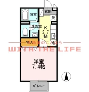 レクルスコート【B208号号室】の間取り