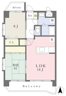 プレステージ百年公園前【203号号室】の間取り