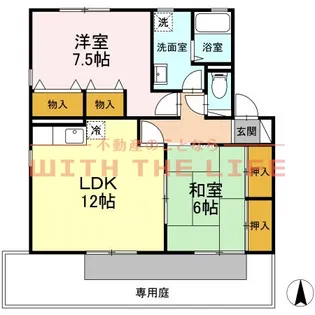 ハイカムール津福【105号号室】の間取り