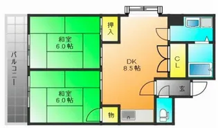 カーサオガワ【308号号室】の間取り