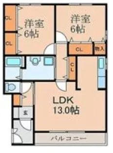 サニーホームズ宮ノ陣C棟【201号号室】の間取り
