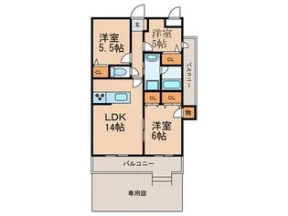 クレールヴィラ【401号号室】の間取り