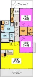 ソレアード【501号号室】の間取り