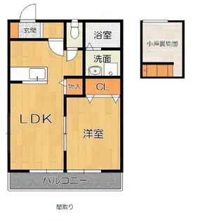 ビオス広川【B205号号室】の間取り