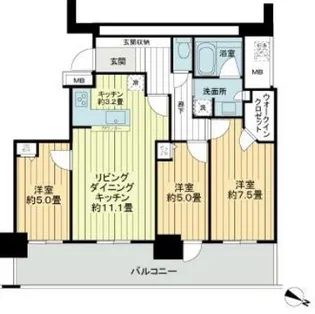 ザ・ライオンズ久留米ウェリスタワー【707号号室】の間取り