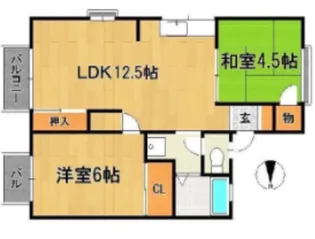 サンハイツ(合川)【101号号室】の間取り