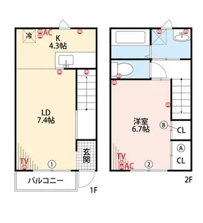 レガロつくし【C5号室】の間取り