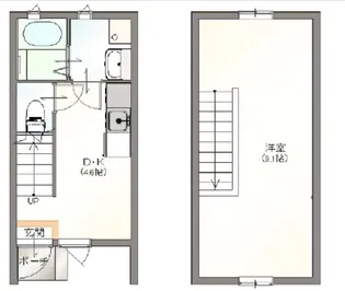 サスティナヴィラ上荒木【107号号室】の間取り