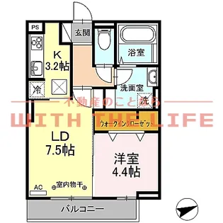オッツ梅満【102号号室】の間取り
