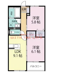 Leaf津福駅南【301号号室】の間取り