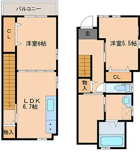 ハッピーフォーエバー花畑【South号室】の間取り