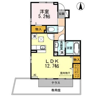 グリーンカトレアⅡ【103号号室】の間取り