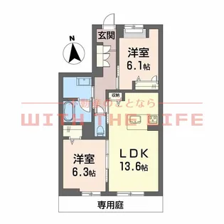 シャーメゾンレジデンス夜明【102号号室】の間取り