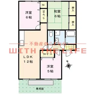 グリーンタウン津留崎【106号号室】の間取り