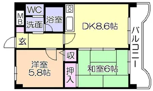 ライオンズマンション東町【1002号号室】の間取り