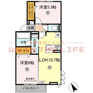 トリシアテラス【201号号室】の間取り