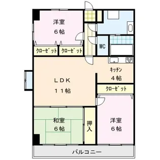 レジデンス高屋敷【706号号室】の間取り