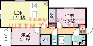 プランドール御井神道【505号号室】の間取り
