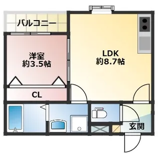 ドラゴンフィールド鳥栖【102号号室】の間取り