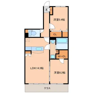 ソフィア21梅満【202号号室】の間取り