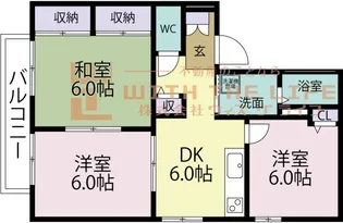 フォンテーヌ宮ノ陣Ⅲ【A102号号室】の間取り