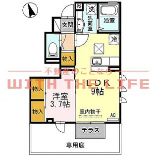 サンライズ御井Ⅱ【101号号室】の間取り