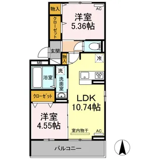 アピリシティ【201号号室】の間取り
