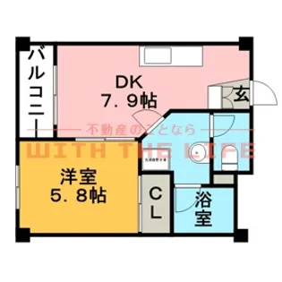 ワンピース【202号号室】の間取り