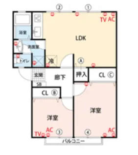 三ノ江ハイツ【1階】の間取り
