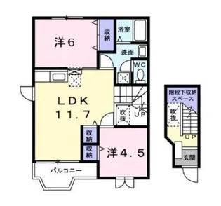 プレ・アジュール【201号号室】の間取り