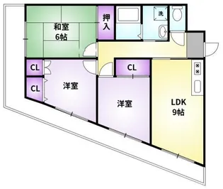 シャルム六ツ門【402号号室】の間取り