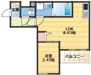 GAIA櫛原【102号号室】の間取り