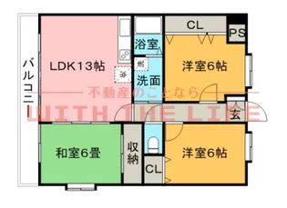 アメニティ旗崎【302号号室】の間取り