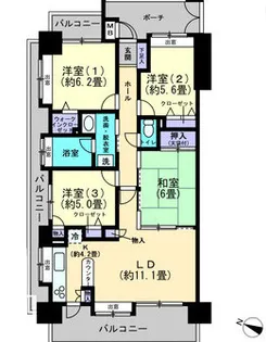 アーバンパレス諏訪野II【501号号室】の間取り