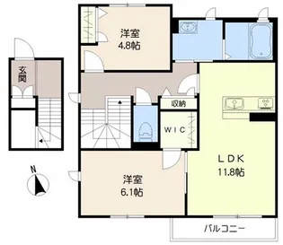 F・フラッツ鳥栖【E202号号室】の間取り