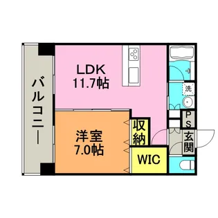 エトランゼ東櫛原15【705号号室】の間取り