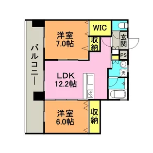 エトランゼ東櫛原15【603号号室】の間取り