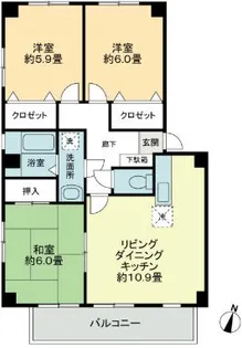 フォブールサウス【202号号室】の間取り