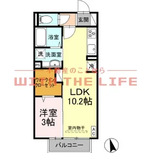 プランドール【B102号号室】の間取り