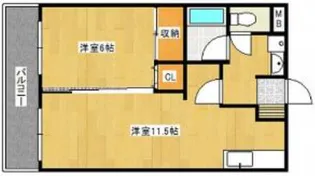 パラッツォ櫛原【203号号室】の間取り