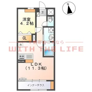 ソラーレ鳥栖【105号号室】の間取り
