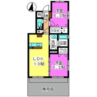 ラフィーネ【101号-la号室】の間取り