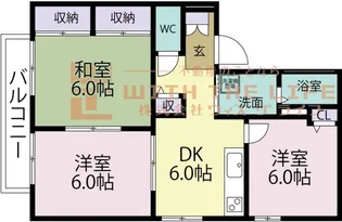 フォンテーヌ宮ノ陣【ⅢA-202号号室】の間取り