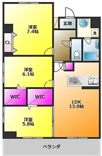 Lio【201号号室】の間取り