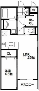ボワットブランシュ【103号号室】の間取り