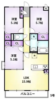 ソフィア21梅満【201号号室】の間取り