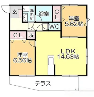 マリアージュ西牟田A【101号号室】の間取り