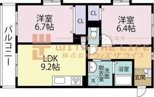 プロスペールSV(エスブイ)【405号号室】の間取り