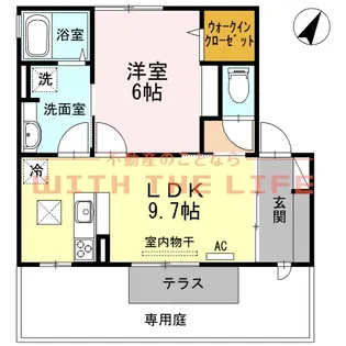 ヴィルヌーブ伍番街【C111号号室】の間取り